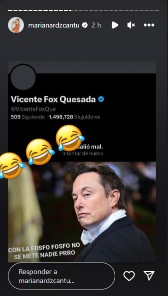 Mariana Rodríguez se ríe de la eliminación de cuenta X de Vicente Fox