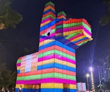 Escultura de burrito sabanero no soportó fuertes vientos de Cancún