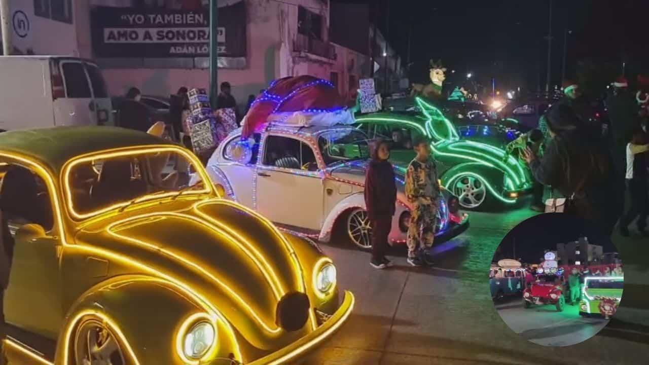 Por 3 año consecutivo se llevó a cabo el desfile navideño de vochos