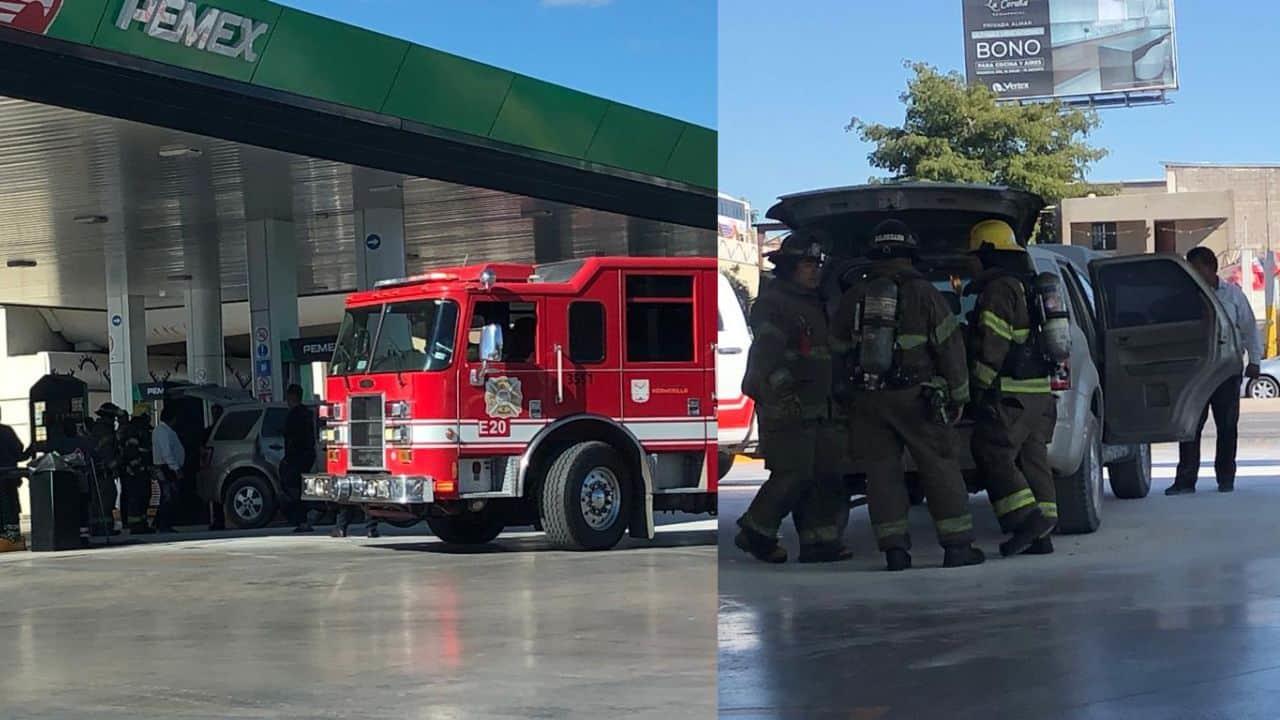 Trabajadores de gasolinera lograron apagar un conato de incendio de carro