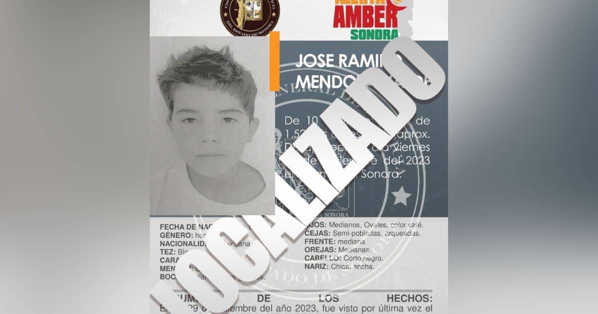 Localizan a salvo a José Ramiro Mendoza, menor desaparecido en Hermosillo