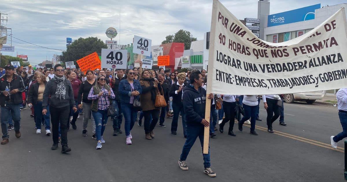 Trabajadores de CTM en Cajeme marchan por reducción de la jornada laboral