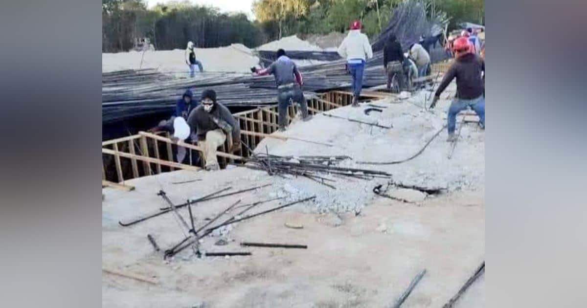 Colapsa estructura del Tren Maya en Quintana Roo; hay dos lesionados