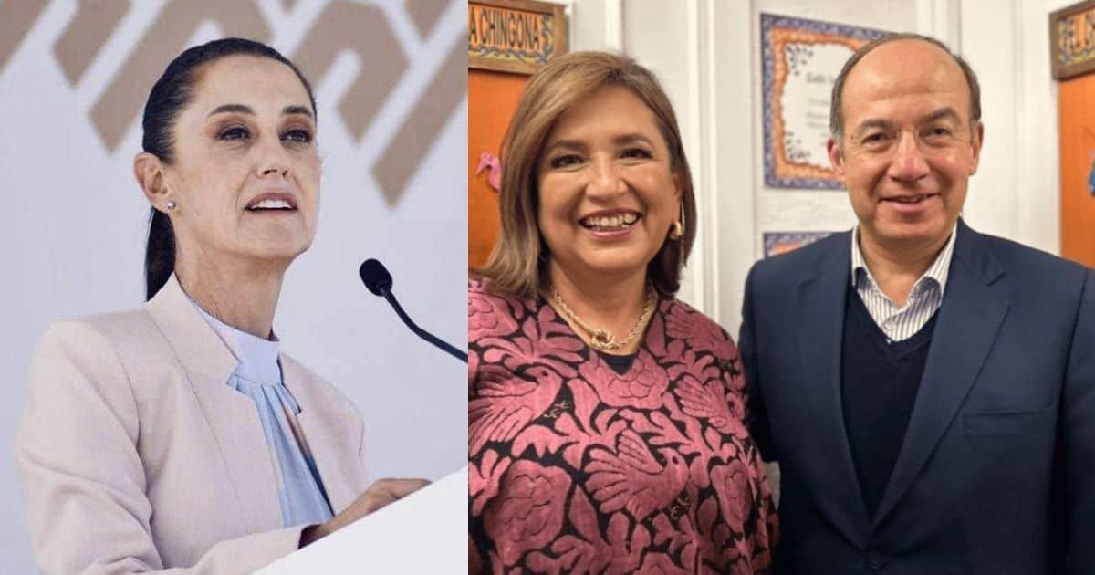 Claudia Sheinbaum critica reunión de Xóchitl Gálvez con Felipe Calderón