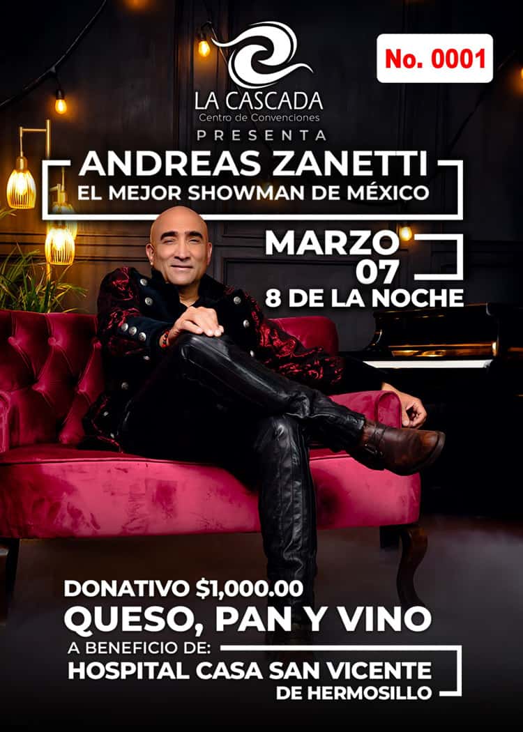 Invitan a show de Andreas Zanetti en beneficio de Hospital Casa San Vicente