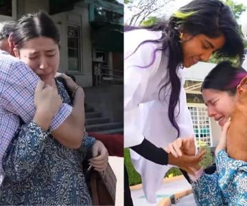 Lesslie Polinesia rompe en llanto al abandonar el hospital sin su bebé