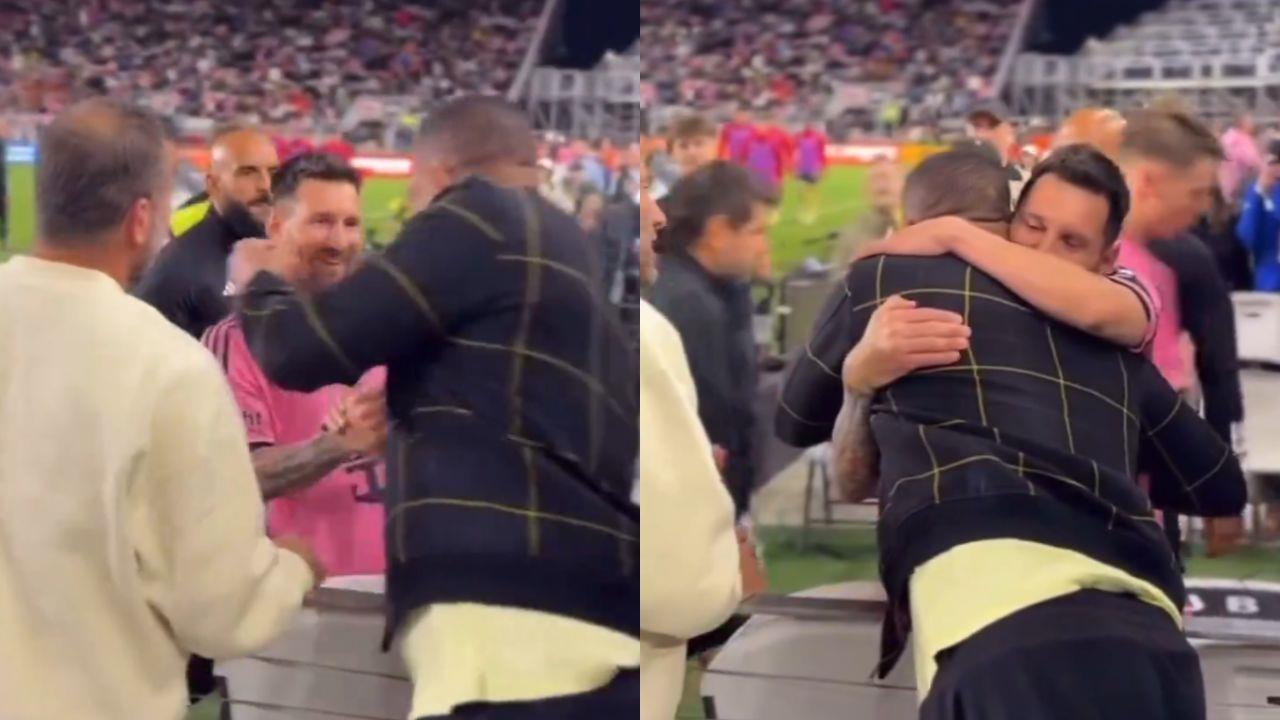 Lionel Messi tiene emotivo encuentro con Will Smith a mitad de juego