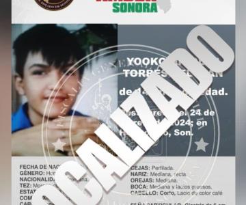 Localizan sano y salvo a Yooko Nicolás, menor desaparecido en Hermosillo