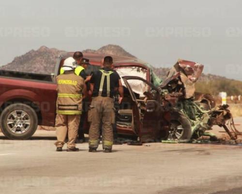Fuerte choque en carretera Hermosillo-Guaymas deja una persona sin vida