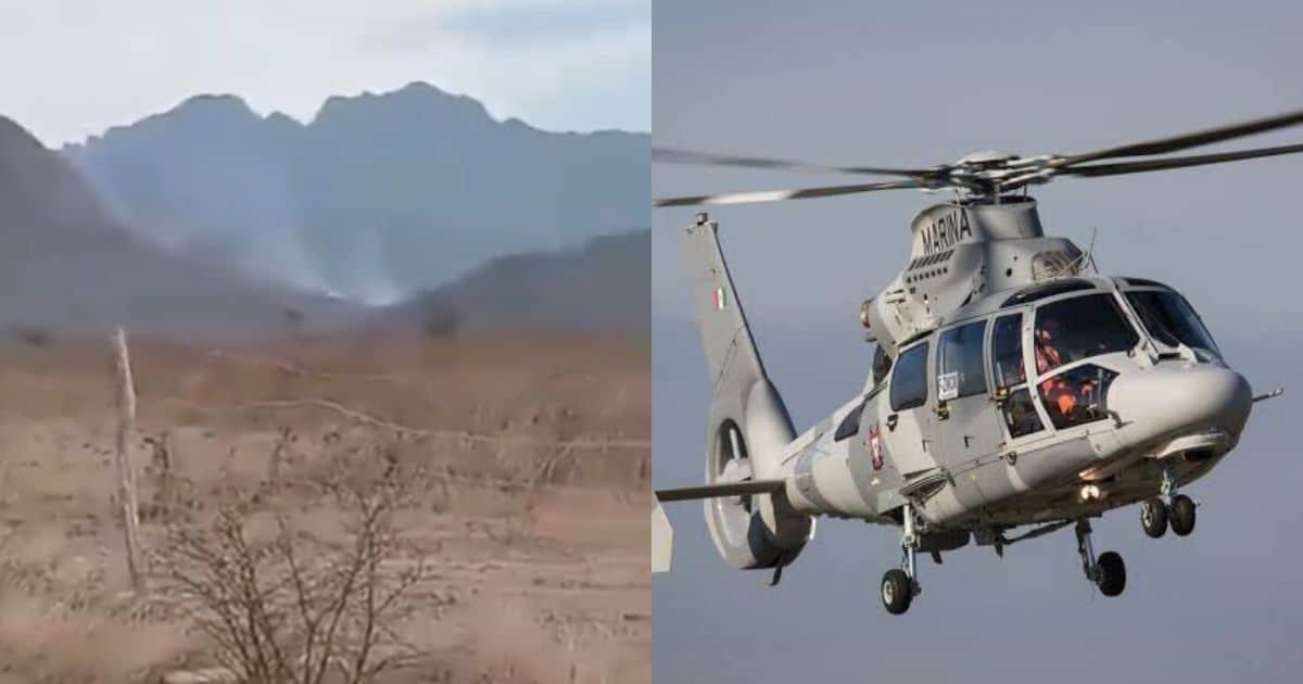 Helicóptero de la Semar sufre accidente en Sinaloa y aterriza de emergencia