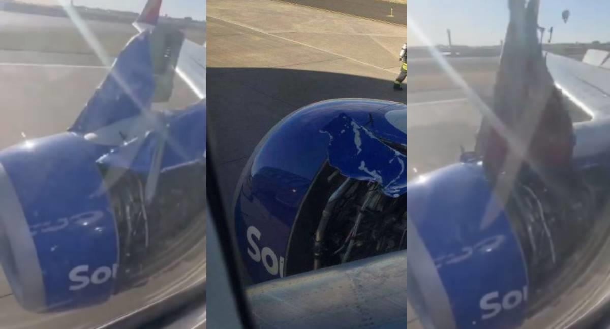 Video | Avión pierde cubierta de motor tras despegar