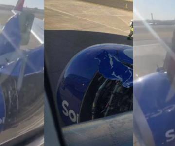 Video | Avión pierde cubierta de motor tras despegar