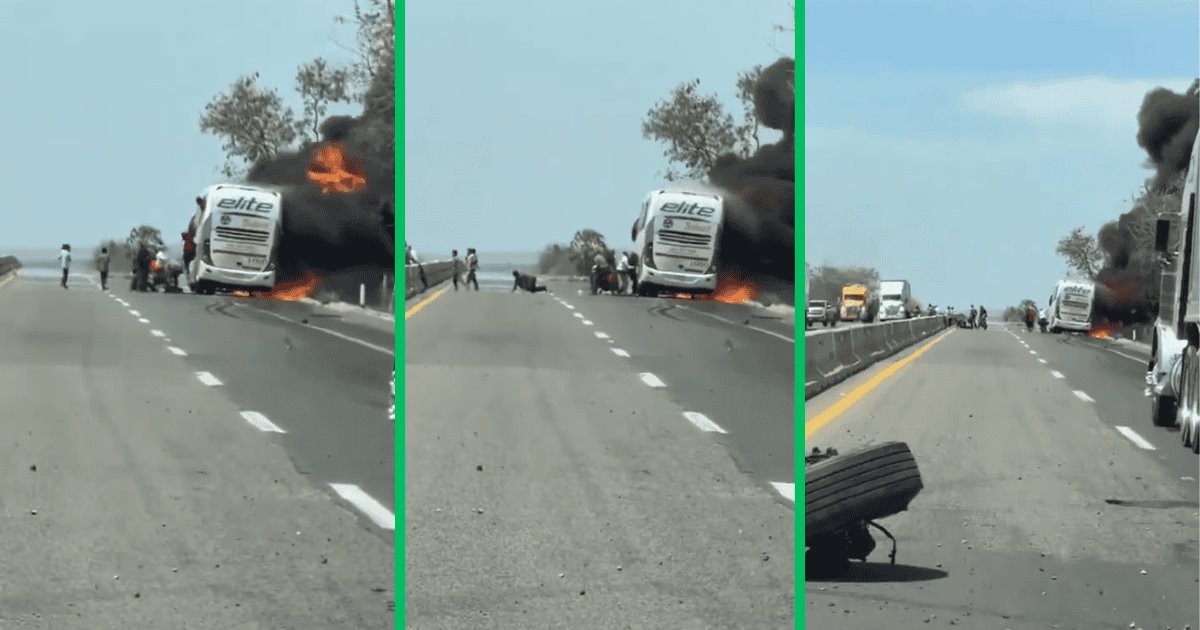 Autobús con destino a Hermosillo se incendia en Angostura, Sinaloa