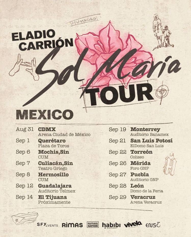 Eladio Carrión llega a Hermosillo con su gira Sol María Tour 2024