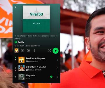 Máynez encabeza lista de las 50 más virales en Spotify