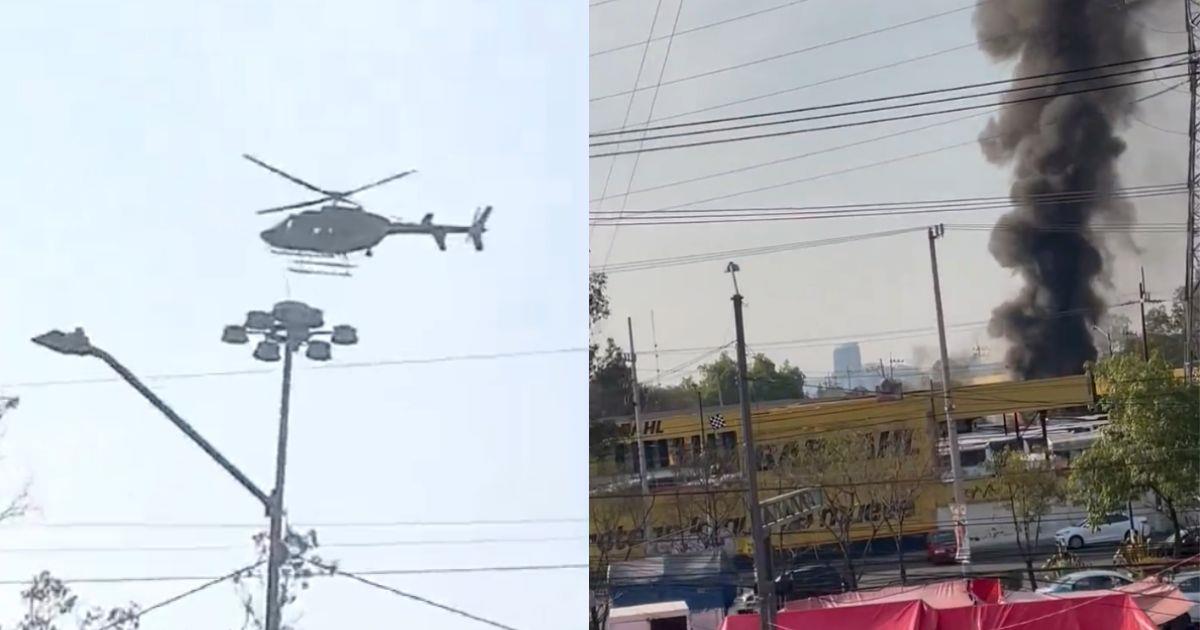 Investigan caída de helicóptero en Coyoacán; esto es lo que se sabe