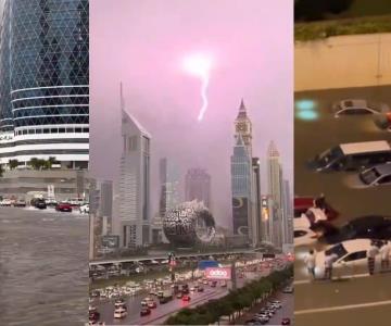 Dubái inundada por fuertes lluvias equivalentes a un año de precipitaciones