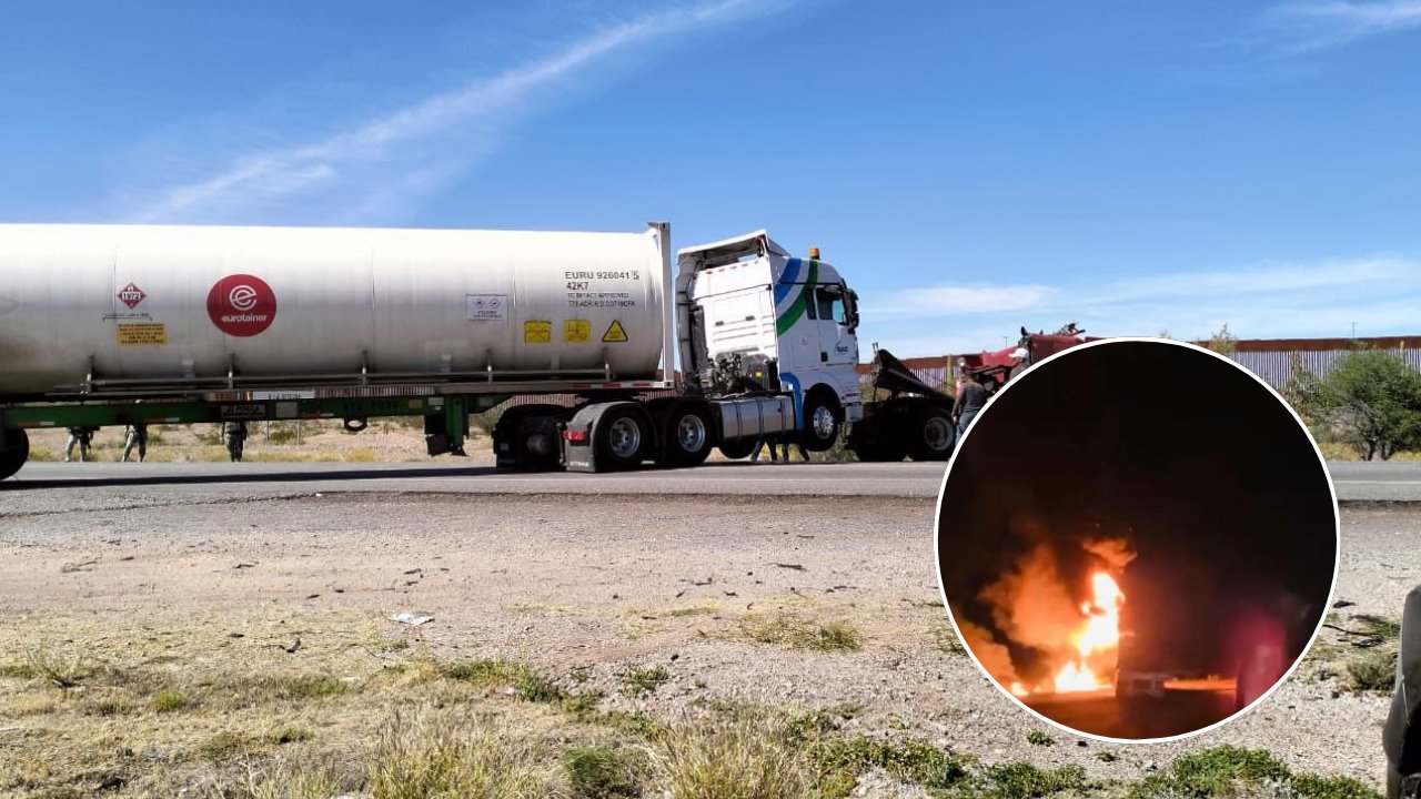 Incendian camión de carga y bloquean la carretera Sonoyta-SLRC