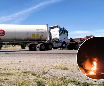 Incendian camión de carga y bloquean la carretera Sonoyta-SLRC