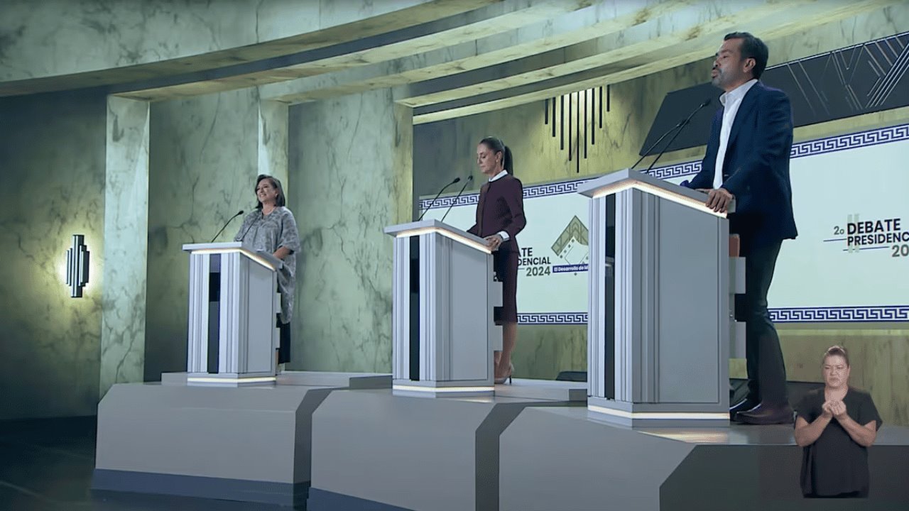 Se encaran Xóchitl, Sheinbaum y Máynez en segundo debate del INE