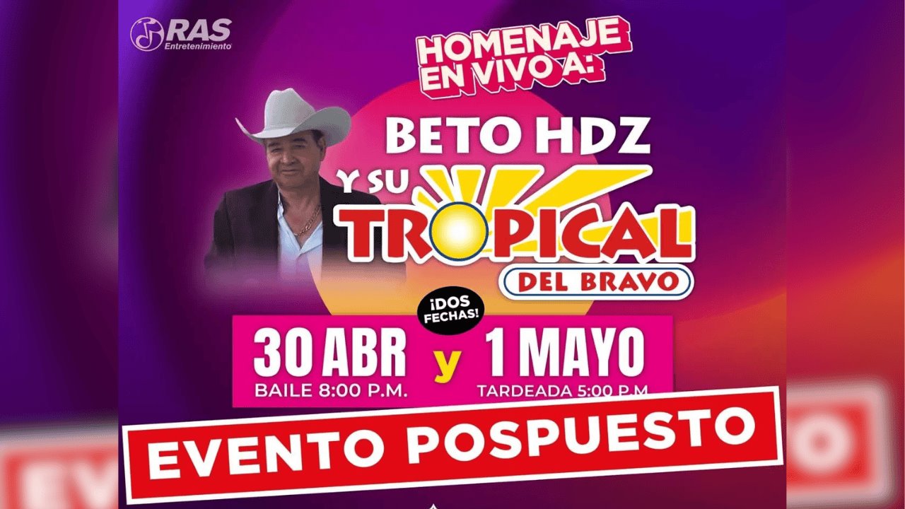 Posponen homenaje a Beto Hernández y su Tropical del Bravo en Hermosillo