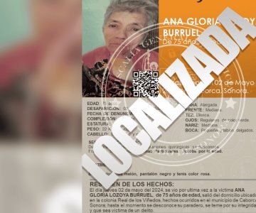 Localizan sin vida a Ana Gloria, adulta mayor desaparecida en Caborca