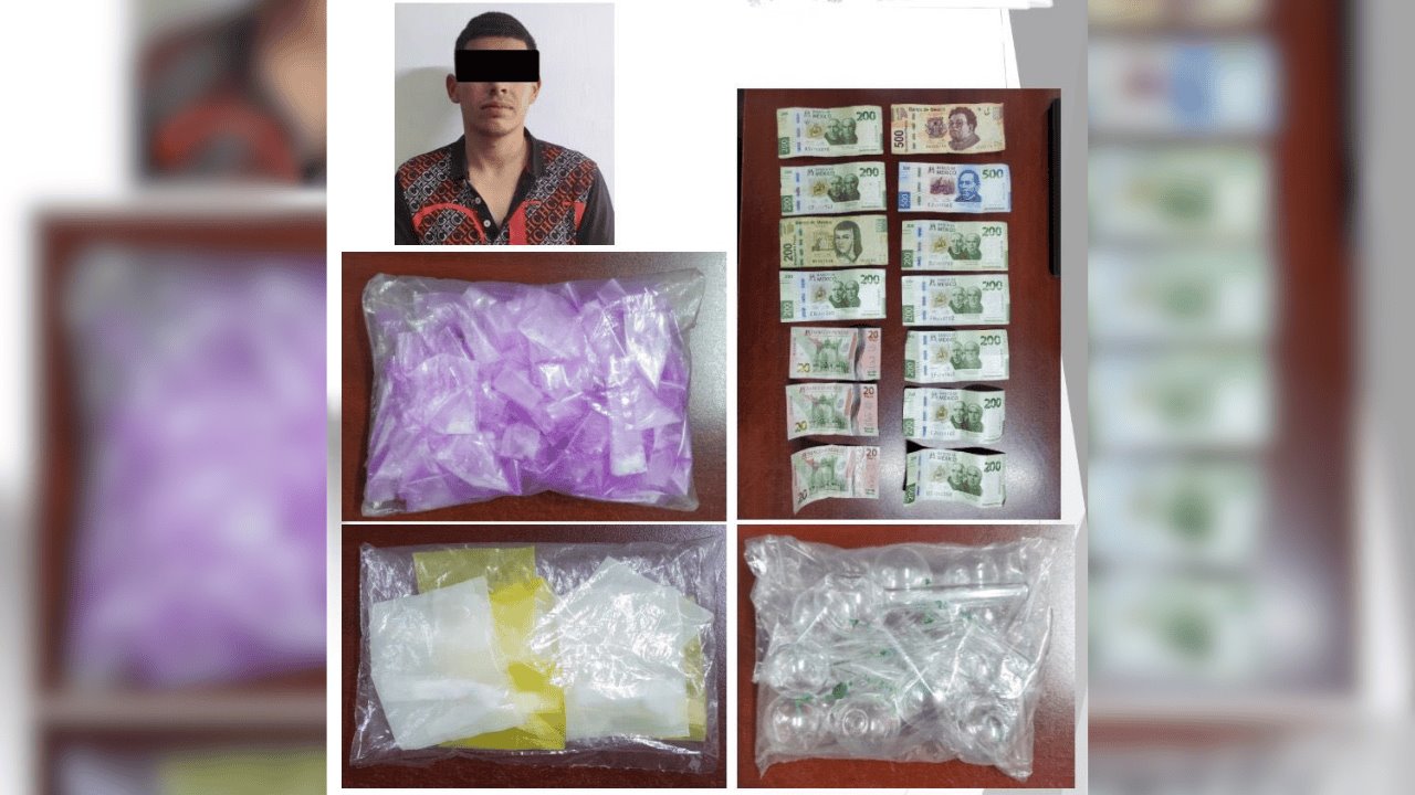 Detienen a hombre en posesión de 128 envoltorios de droga en Navojoa