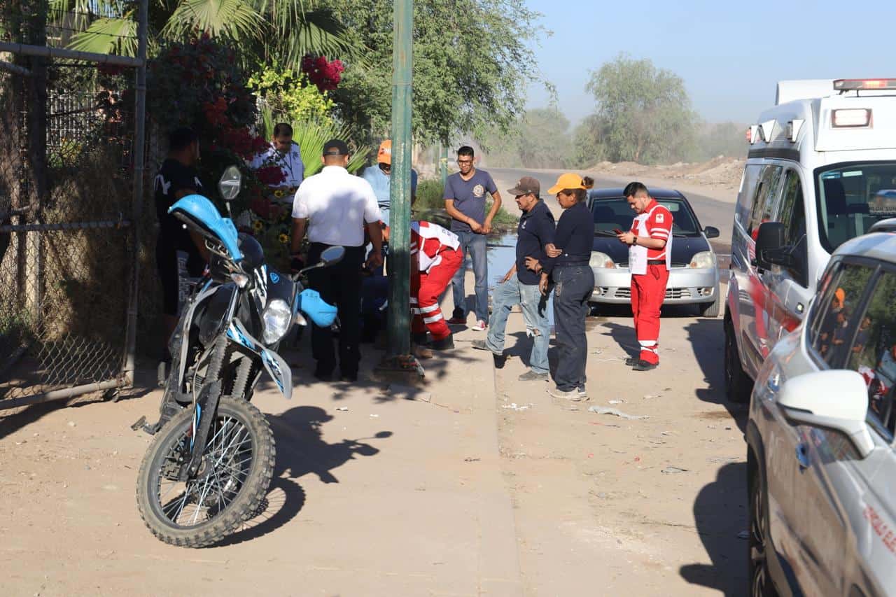 Motociclista sufre accidente en la colonia Luis Donaldo Colosio