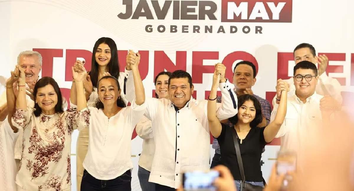 Javier May, se declara ganador de la contienda en Tabasco