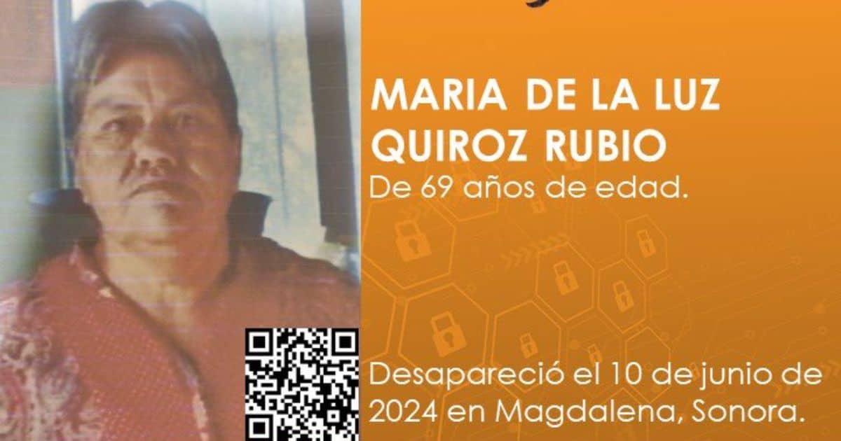 Buscan localizar a María de la Luz, adulta mayor desaparecida en Magdalena