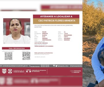 Emiten ficha de búsqueda por Ceci Flores en Querétaro, CDMX y Sonora