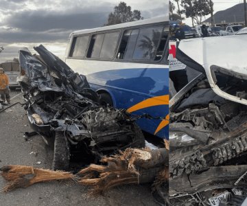 Choque triple de autobús y dos camionetas deja un muerto y 17 lesionados