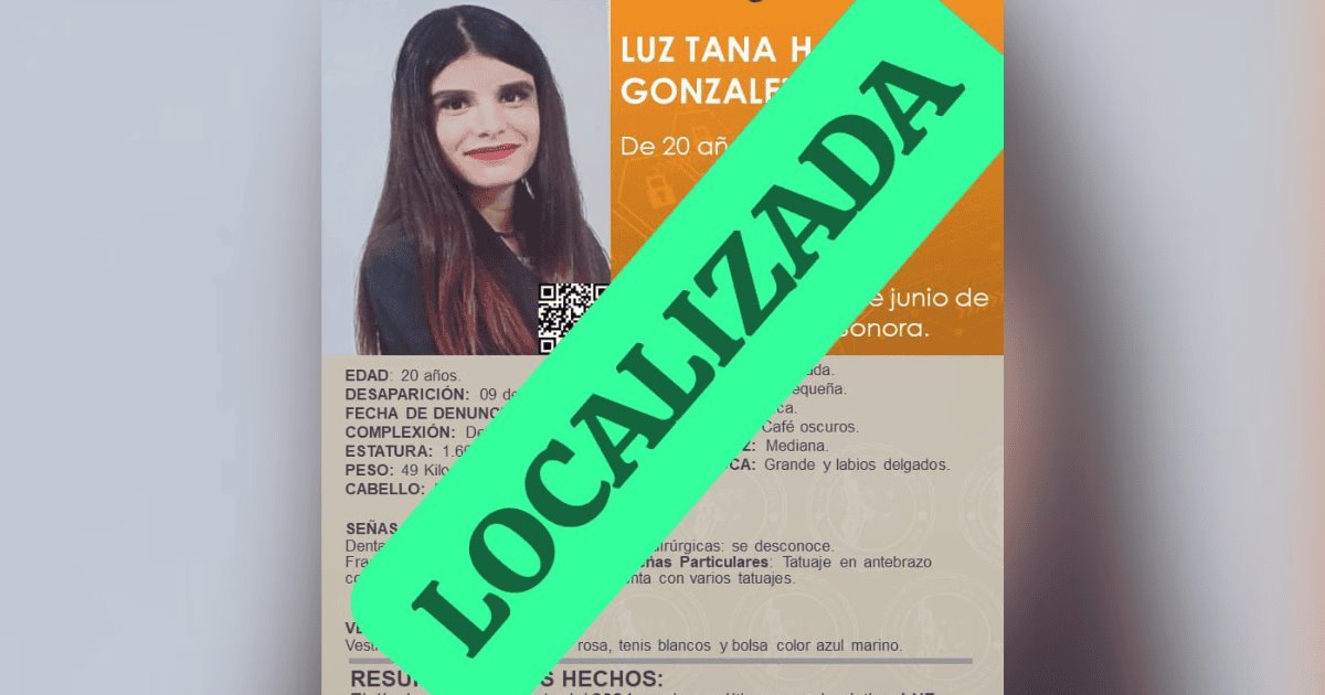 Nogales: localizan con bien a Luz Tana Hairi; se desactiva Protocolo Alba