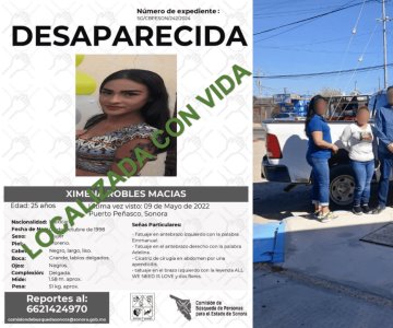 Puerto Peñasco: localizan con vida a Ximena Robles tras dos años de búsqueda