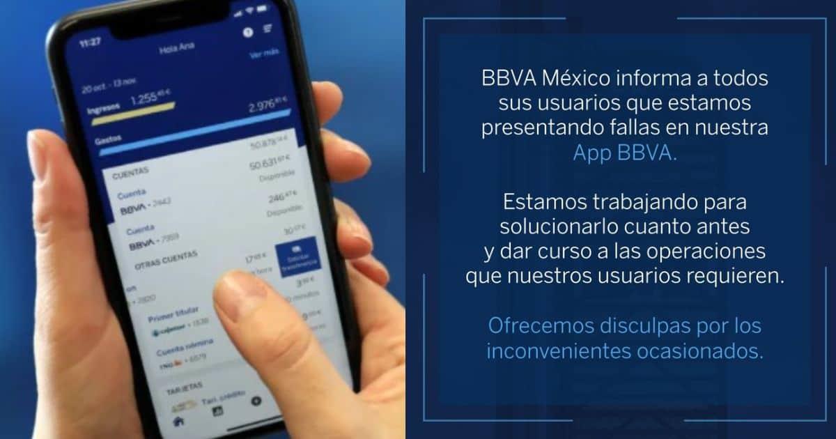 BBVA presenta fallas en su aplicación este viernes