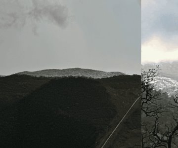 Sierra de Sahuaripa se pinta de blanco en pleno verano tras granizada