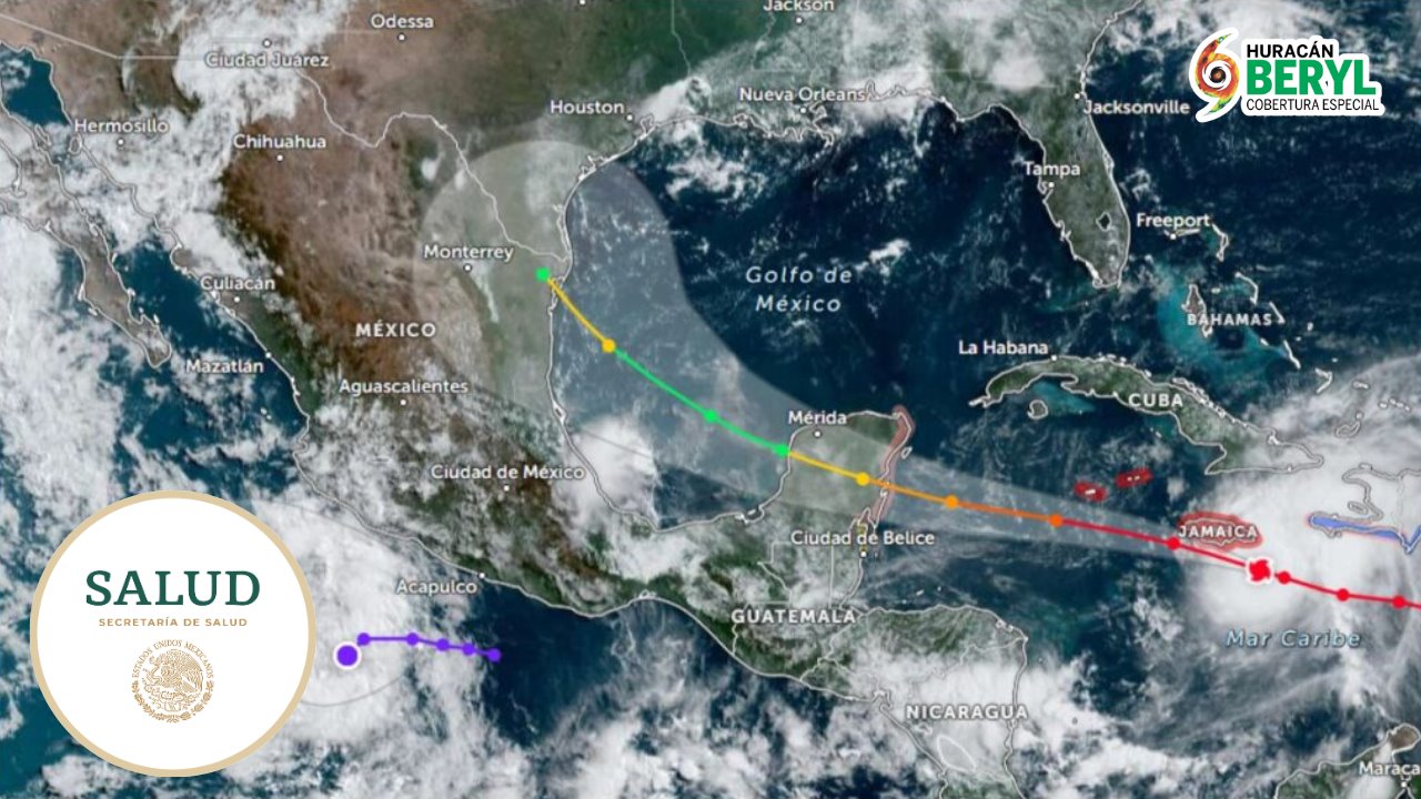 Secretaría de Salud prepara plan para atender riesgos por huracán Beryl