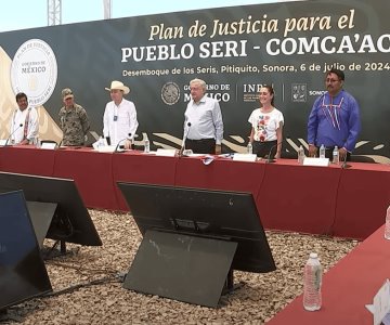López Obrador, Claudia Sheinbaum y Gobernador Durazo revisan avances del Plan de Justicia Seri