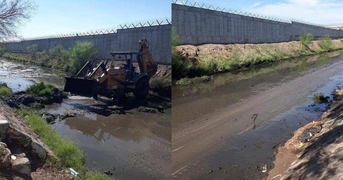 Avanza limpieza de canales para prevenir inundaciones en Empalme