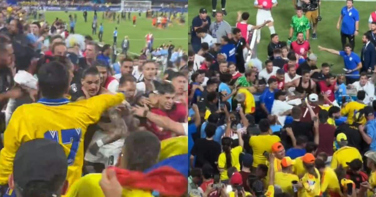 Jugadores de Uruguay se agarran a golpes con aficionados tras derrota