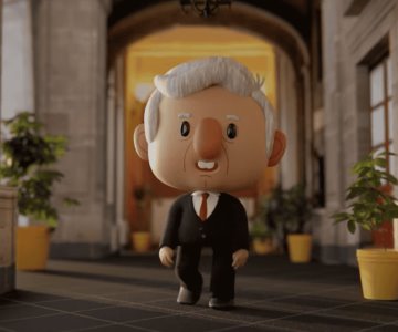 Presentan animación de López Obrador en conferencia mañanera