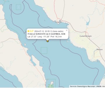 Sismo de 3.7 grados sacude Guaymas esta madrugada