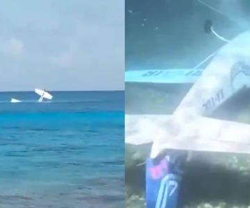 Avioneta se desploma y cae en aguas del mar de Cozumel