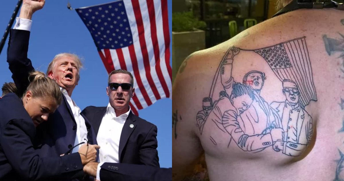 Video | Fanático se tatuó el atentado contra Trump; se vuelve viral