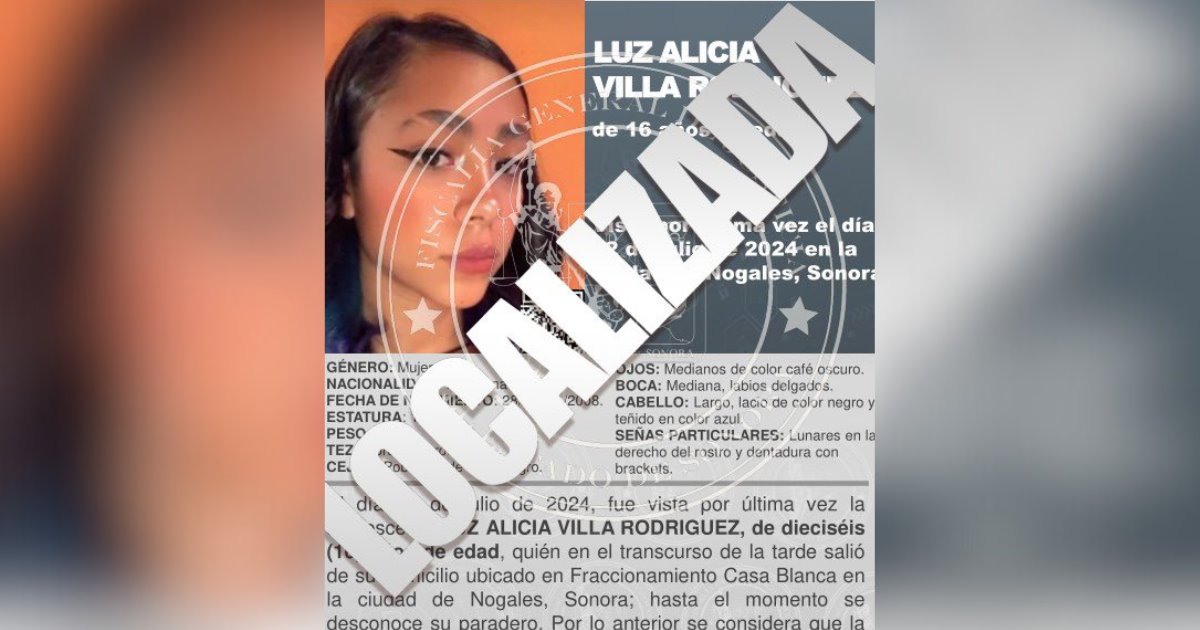 Luz Alicia regresa a casa; desactivan Alerta Amber en Sonora