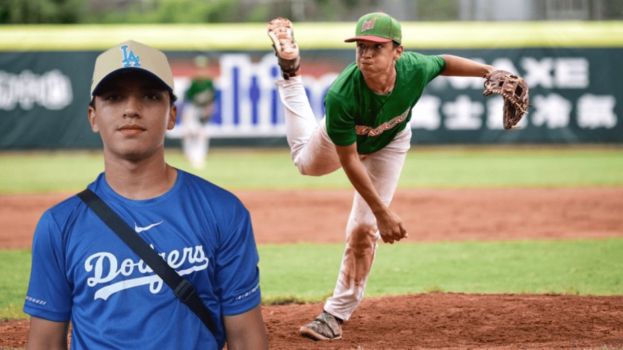 El es Ezequiel Rivera, joven de 14 años que firmó con los Dodgers