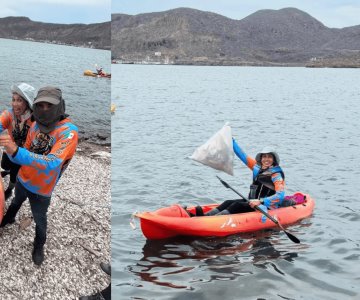 Cascabeles Senderistas realizan limpiezas en islas de la bahía de Guaymas