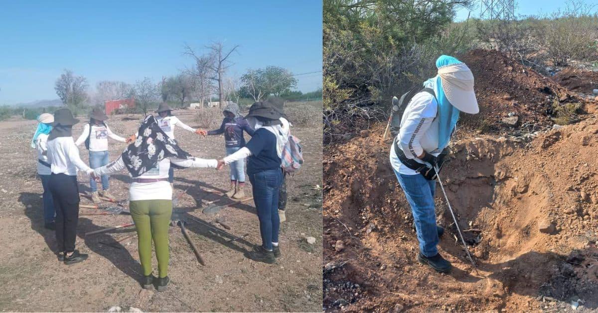 Guerreras Buscadoras de Guaymas y Empalme encuentran 9 fosas y 10 osamentas