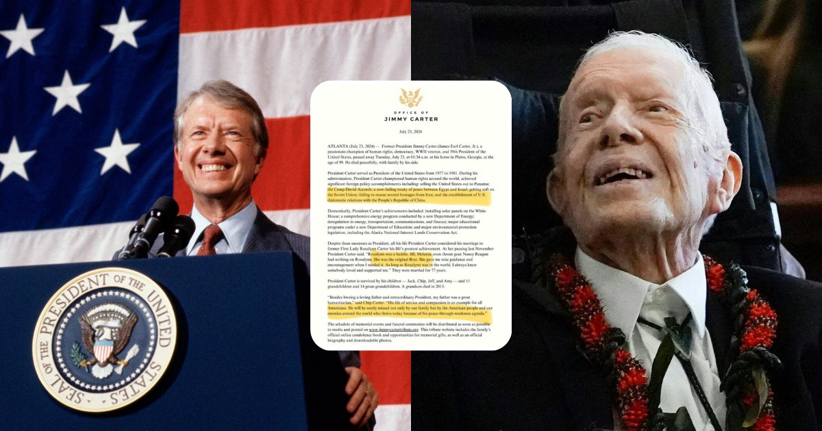 Confusión en redes por comunicado falso sobre la muerte de Jimmy Carter