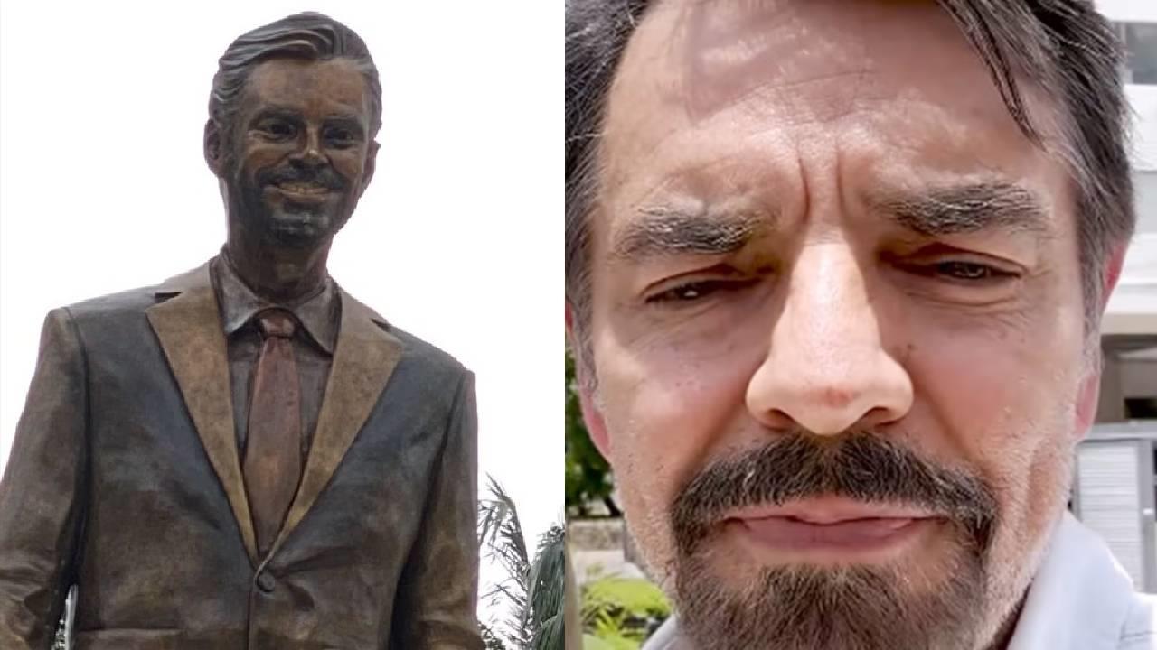 Eugenio Derbez visita su estatua en Acapulco y pide ayuda para la ciudad